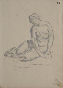 Рисунка от Лувъра – седнала жена, 1939